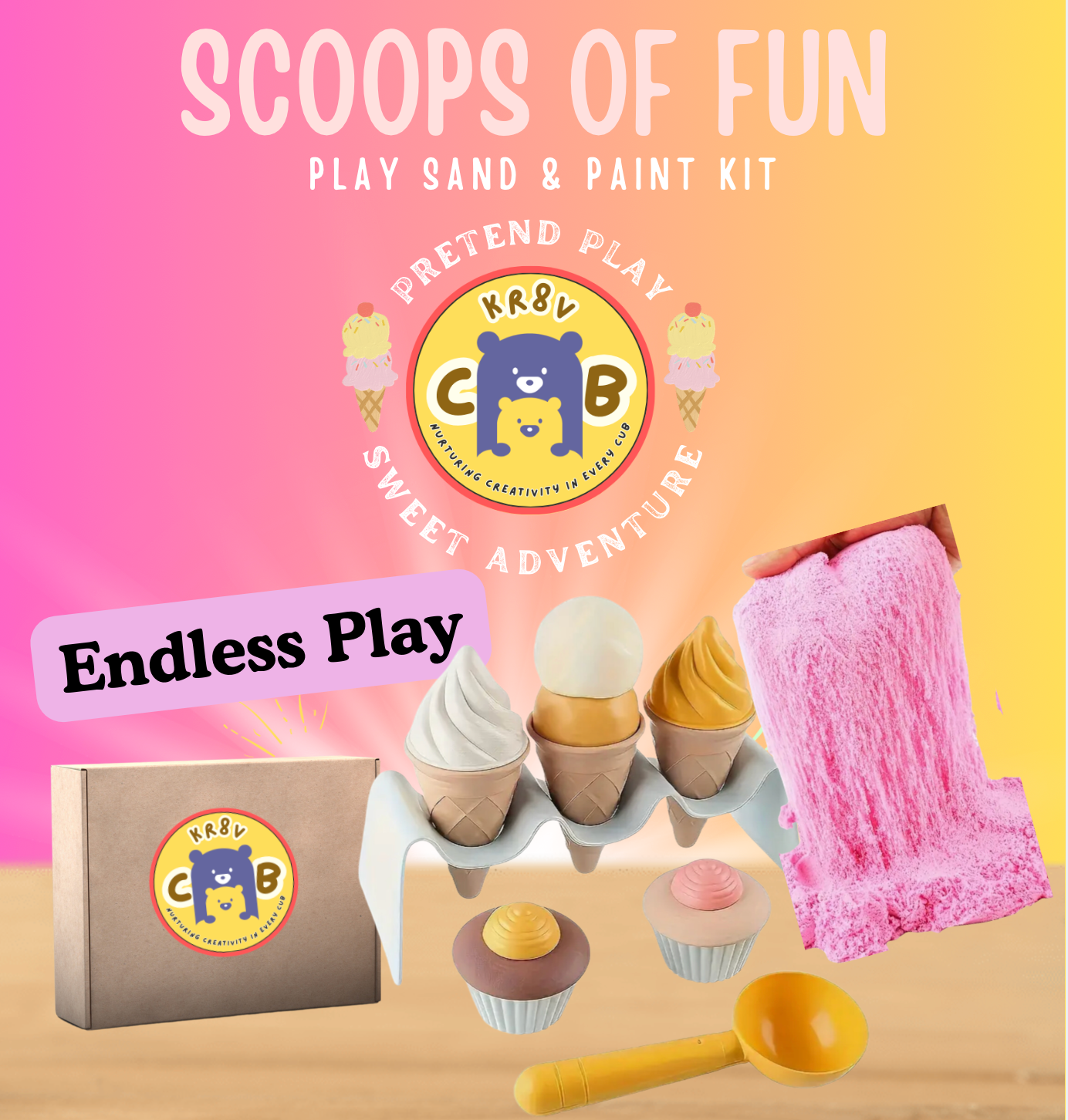 Scoops of Fun: Play Sand & Paint Kit