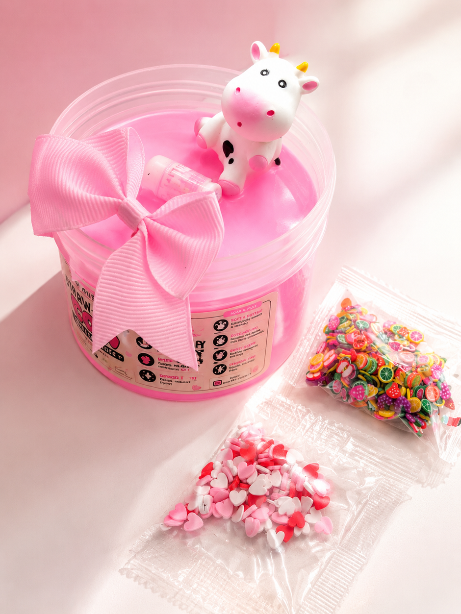 Straw-Dairy Cow | Bubble Gum Butter Slime