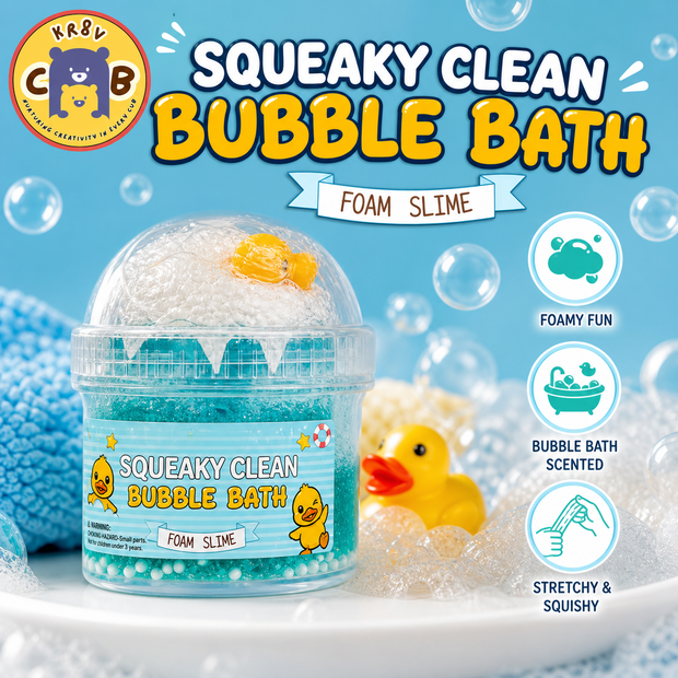 Squeaky Clean Bubble Bath Jelly Slime with foam beads