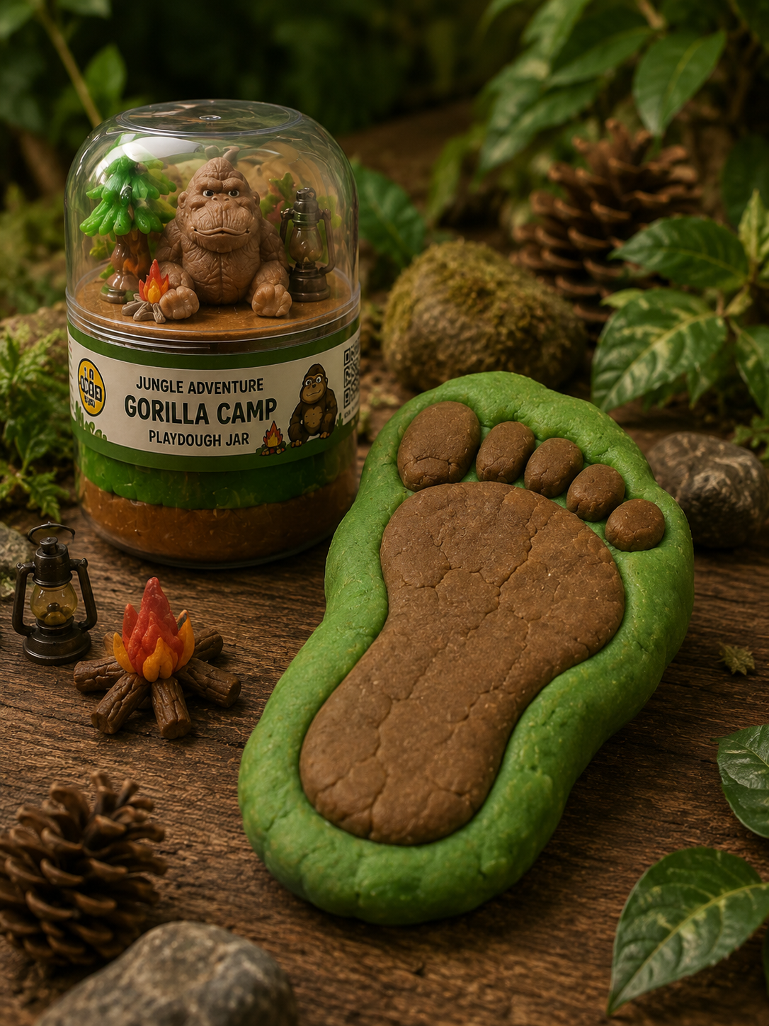Gorilla Camp Playdough Jar