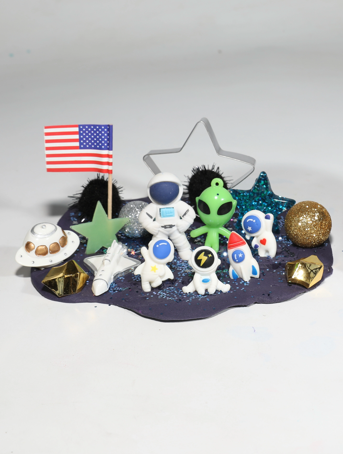 Out of the world - space theme playdough Jar