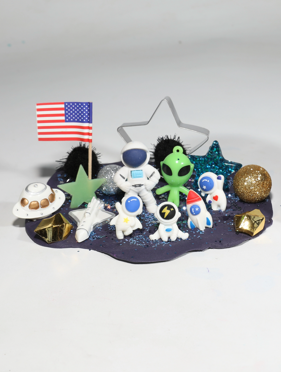 Out of the world - space theme playdough Jar